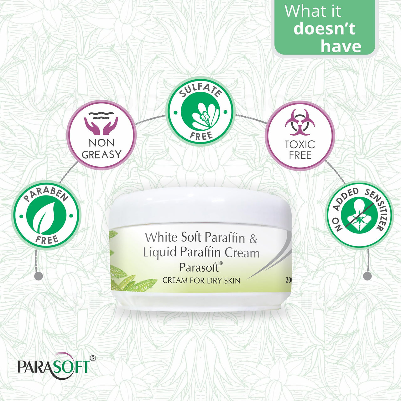 Parasoft Cream for Dry & Dehydrated Skin Intense Moisturizer Nourishing Cold & Winter Cream with Goodness of Aloevera for both Men & Women, Non-Greasy Paraben Free-100gm (Pack of 3)