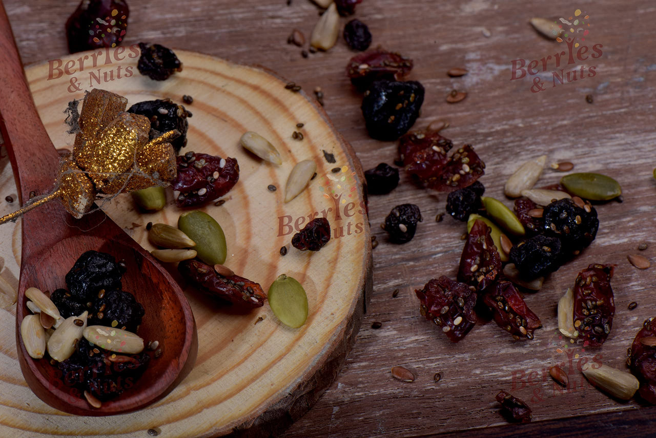 Berries And Nuts Premium Roasted Seeds Mix & Berries & Seeds Mix Combo | 400 Grams 1 Bottel 200 Grams