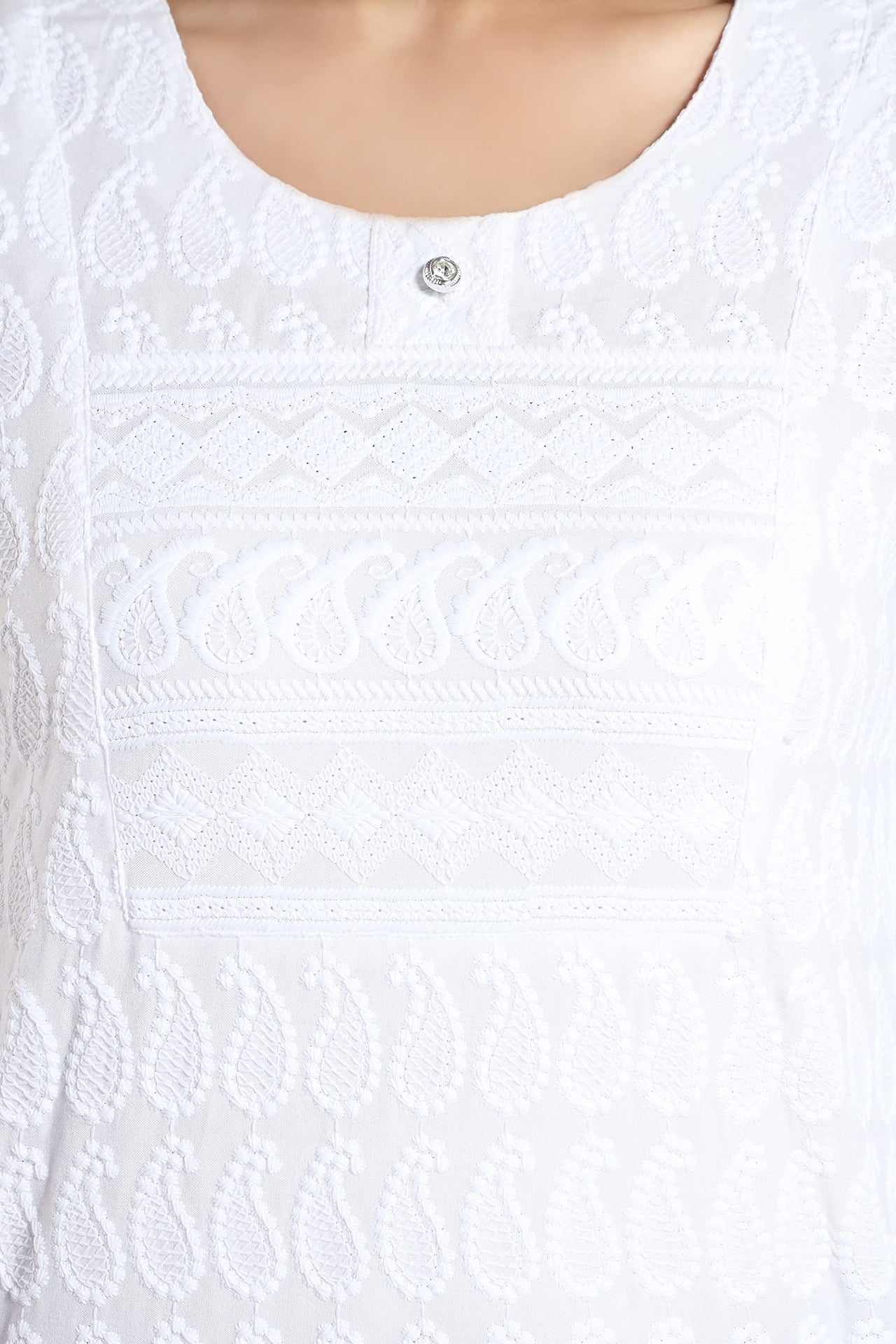 QUEEN SHIELD Women Cotton Kurta XL White