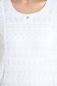 QUEEN SHIELD Women Cotton Kurta XL White