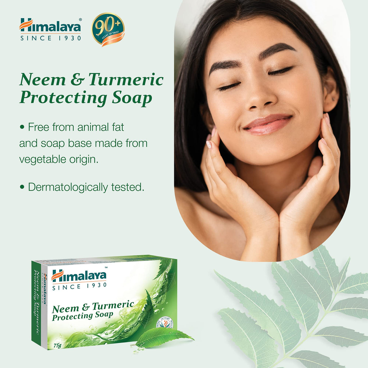 Himalaya Herbals Protecting Neem and Turmeric Soap, 75g (Pack of 6)