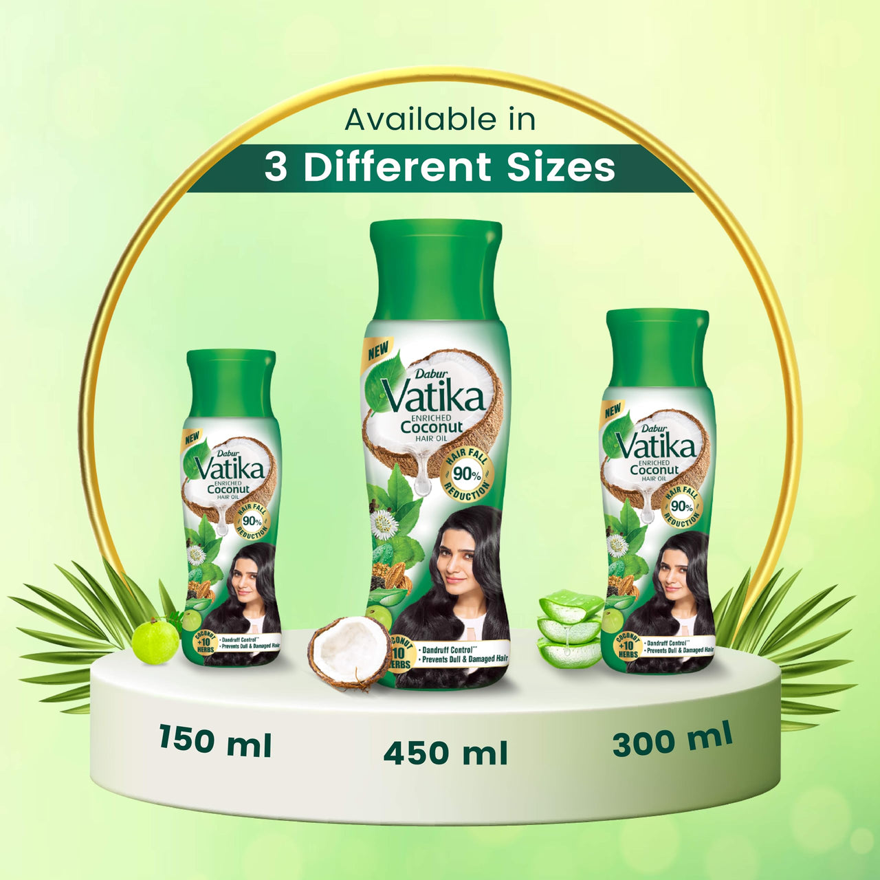 Vatika Enriched Coconut Hair Oil , 450 ml - Clinically Tested to Reduce 50% Hairfall in 4 Weeks