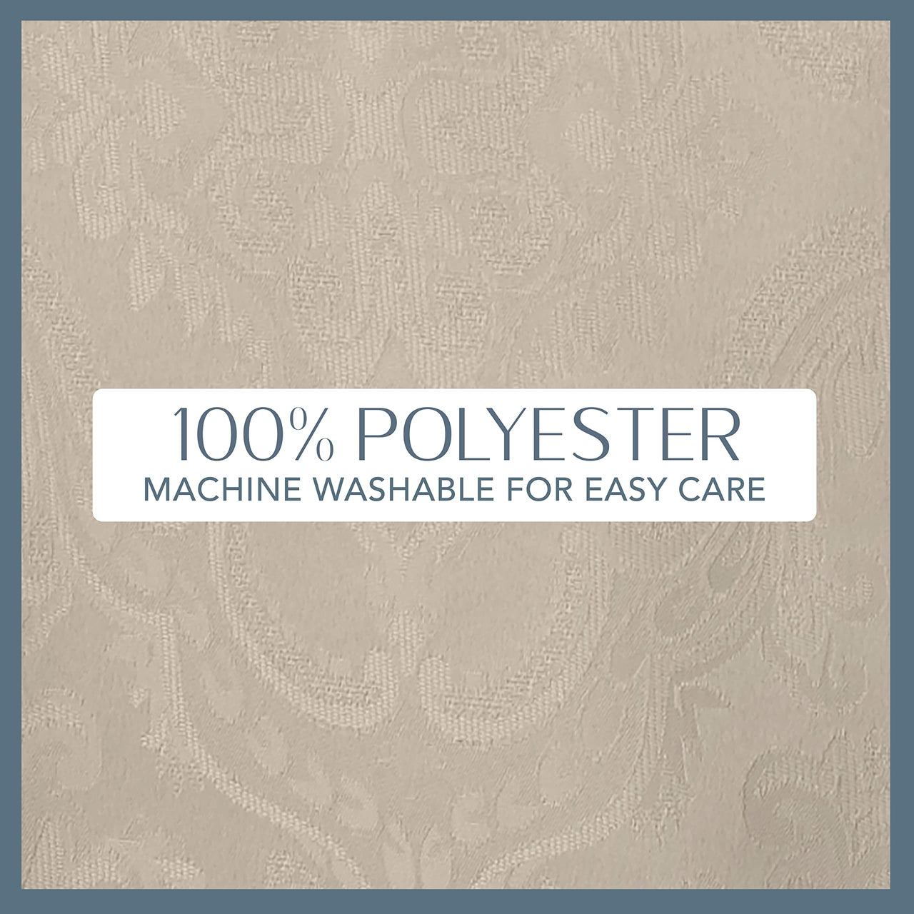 Elrene Home Fashions Caiden Elegance Damask Fabric Tablecloth, 90" Round, Taupe Tablecloth (1)