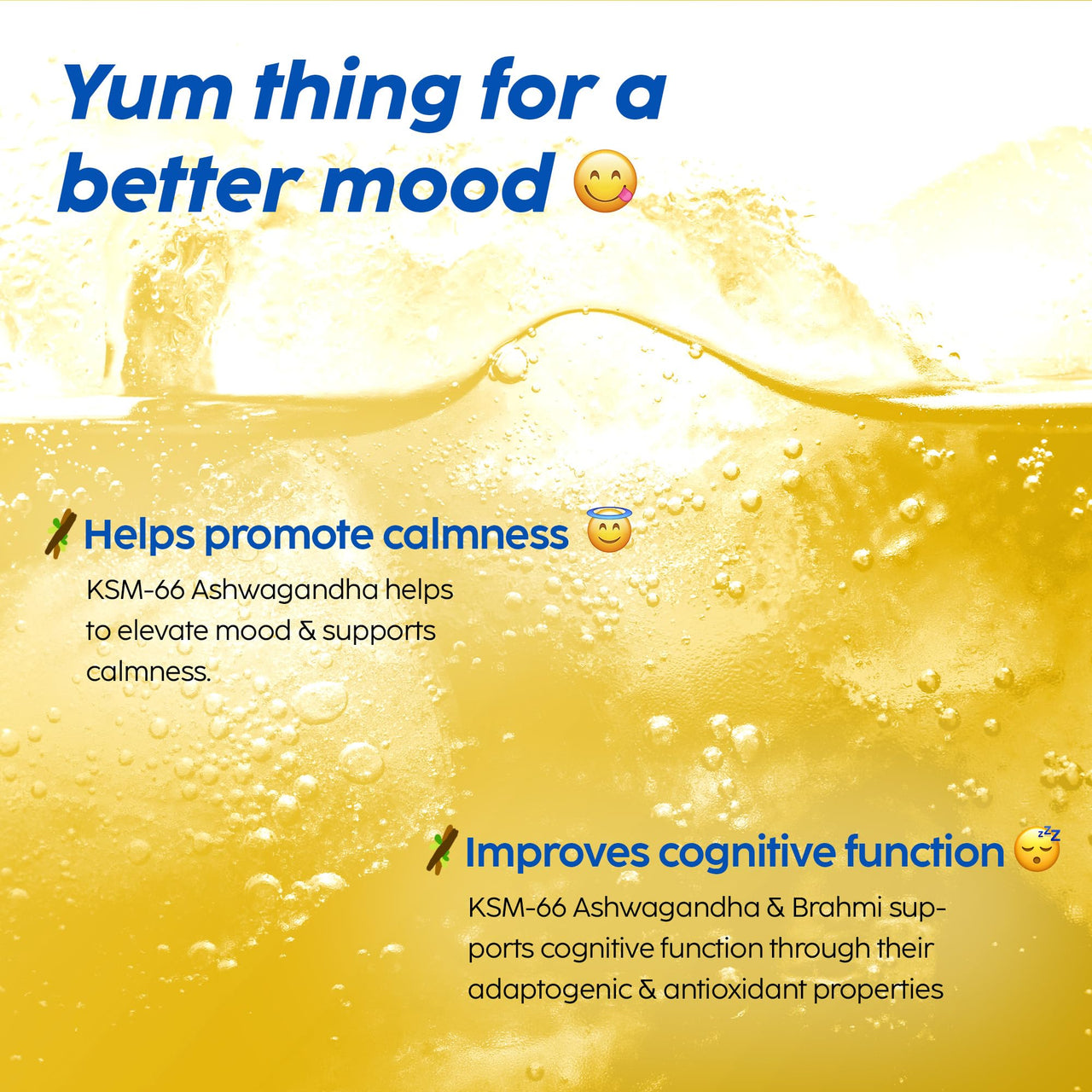 PLIX- THE PLANT FIX | KSM-66 Ashwagandha Gold Standard Effervescent (300 mg) | Brahmi & Bhringraj helps relieve stress & boosts performance| Promotes Calmness, Increase Mental Acuity, & Muscle Recovery (45 Tabs) (Pack of 3)