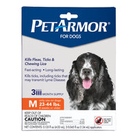 PetArmor for Dogs, Flea and Tick Treatment for Medium Dogs (23-44 Pounds), Includes 3 Month Supply of Topical Flea Treatments 3 Count 22-44 lbs