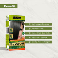 INDUS VALLEY Damage Free Natural Gel Hair Colour for Women | Ammonia & PPD Free Organic Hair Colour with 100% Grey Coverage, Long Lasting Hair Color Trial Pack (Black, 65 ml)