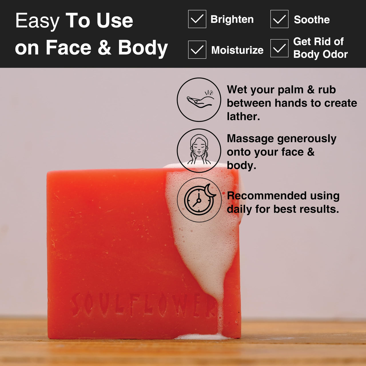 Soulflower Orange Carrot Handmade Soap 100% Natural, Cold-Processed Bath Bar with Essential Oils for Brightening Skin Tone, 150g (Pack of 2)