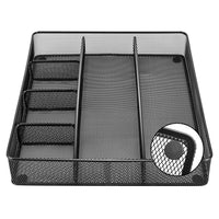 Basics Desk Drawer Organizer for Office and Home, Metal Mesh, 6 Compartments, Black 1