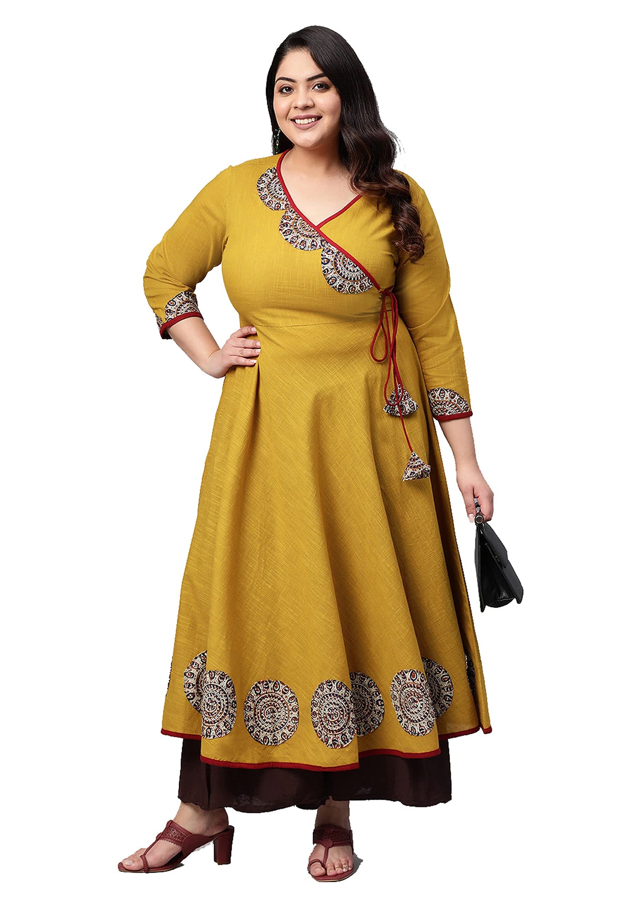 Yash Gallery Women's  Cotton Angrakha Kurta