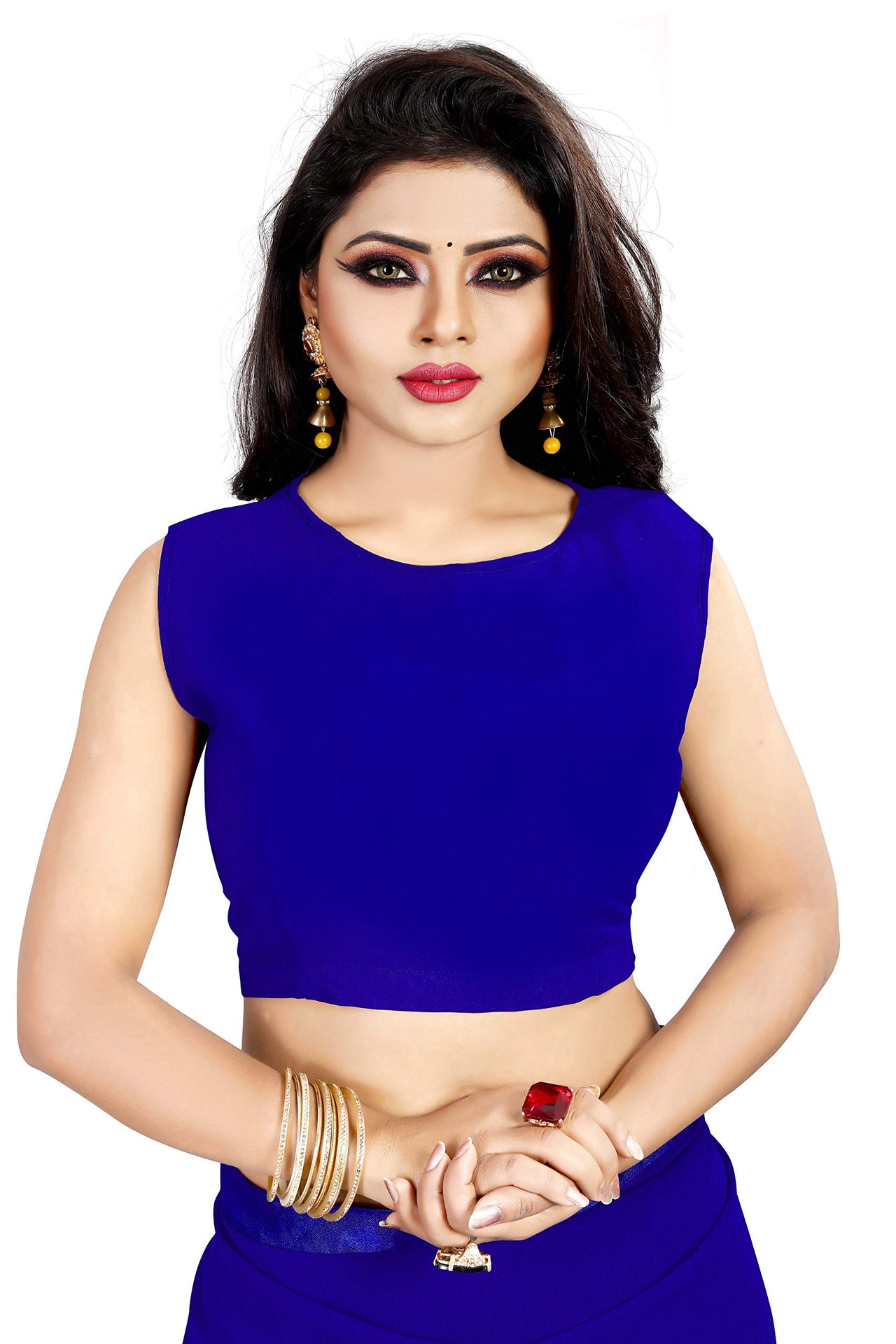 Anjaneya Sarees Women's  Georgette Saree With Blouse Piece