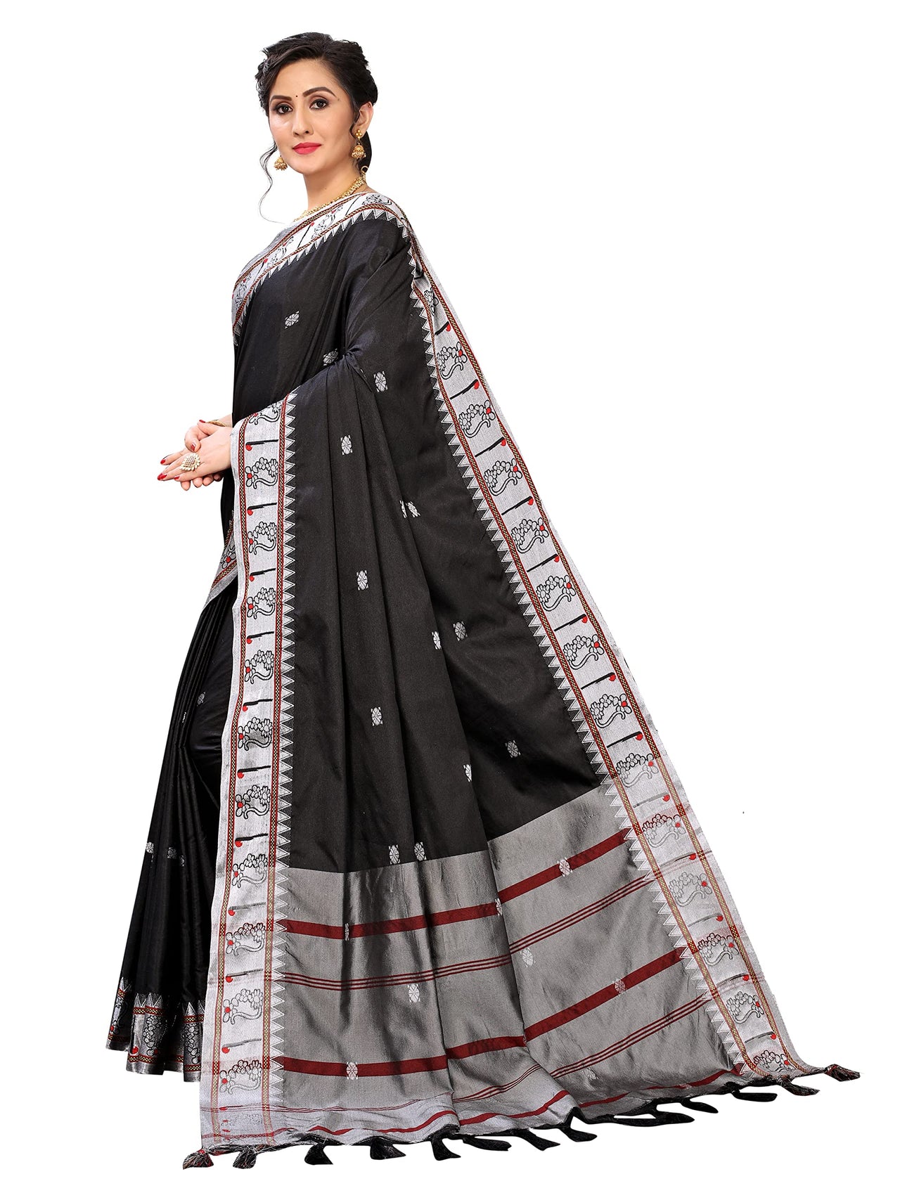 Regolith Designer Sarees for women banarasi silk saree with fancy saree Un-stitched blouse Pieces