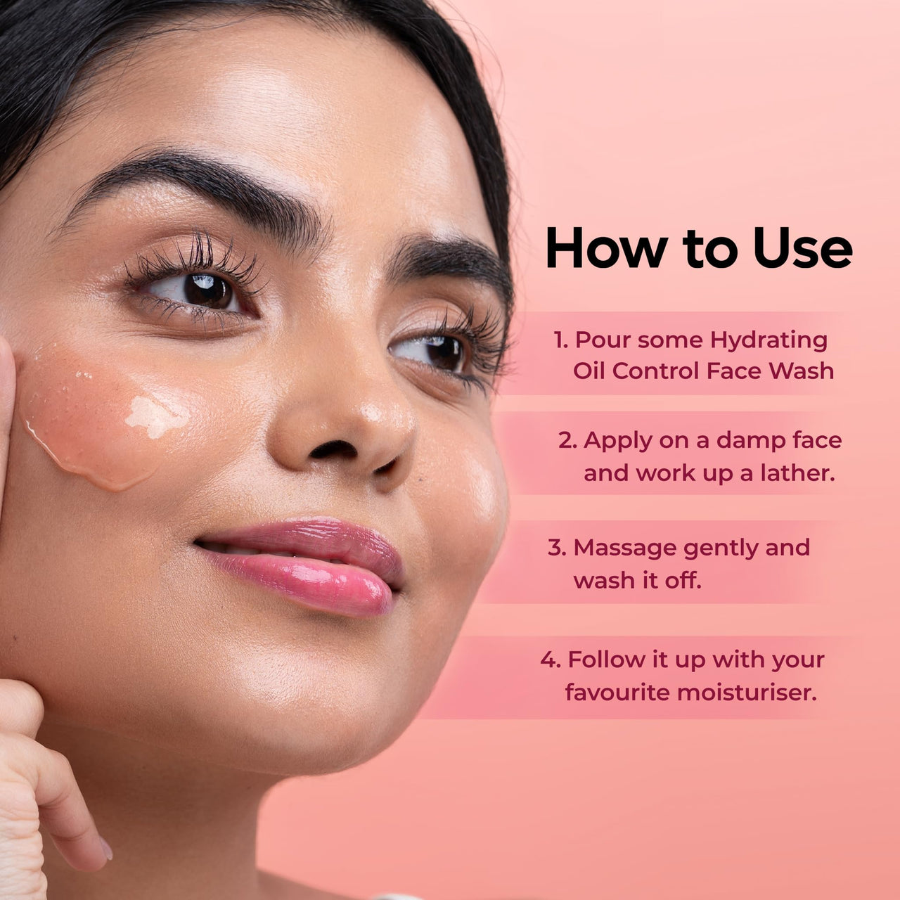 Naturali Hydrating Oil Control Face Wash with Red Raspberry Oil & Marula Oil | Deep Cleansing | Oil Control | Hydrating | Ideal for Oily Skin | 100ml