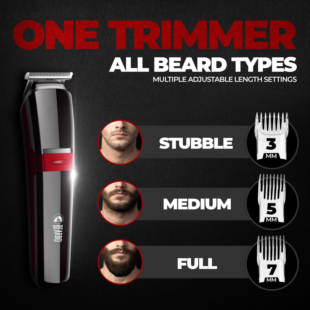 Beardo Ape-X 3-in-1 Multipurpose Trimmer for Men | Grooming Kit :- Trimmer, Shaver, Ear & Nose Trimmer | Stainless Steel self-sharpening blades | USB charge | Gift For Brother | Gift For Friends