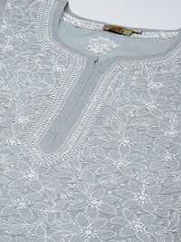 Ada Hand Embroidered Lucknowi Chikankari Cotton Kurta Kurti for Women A411165