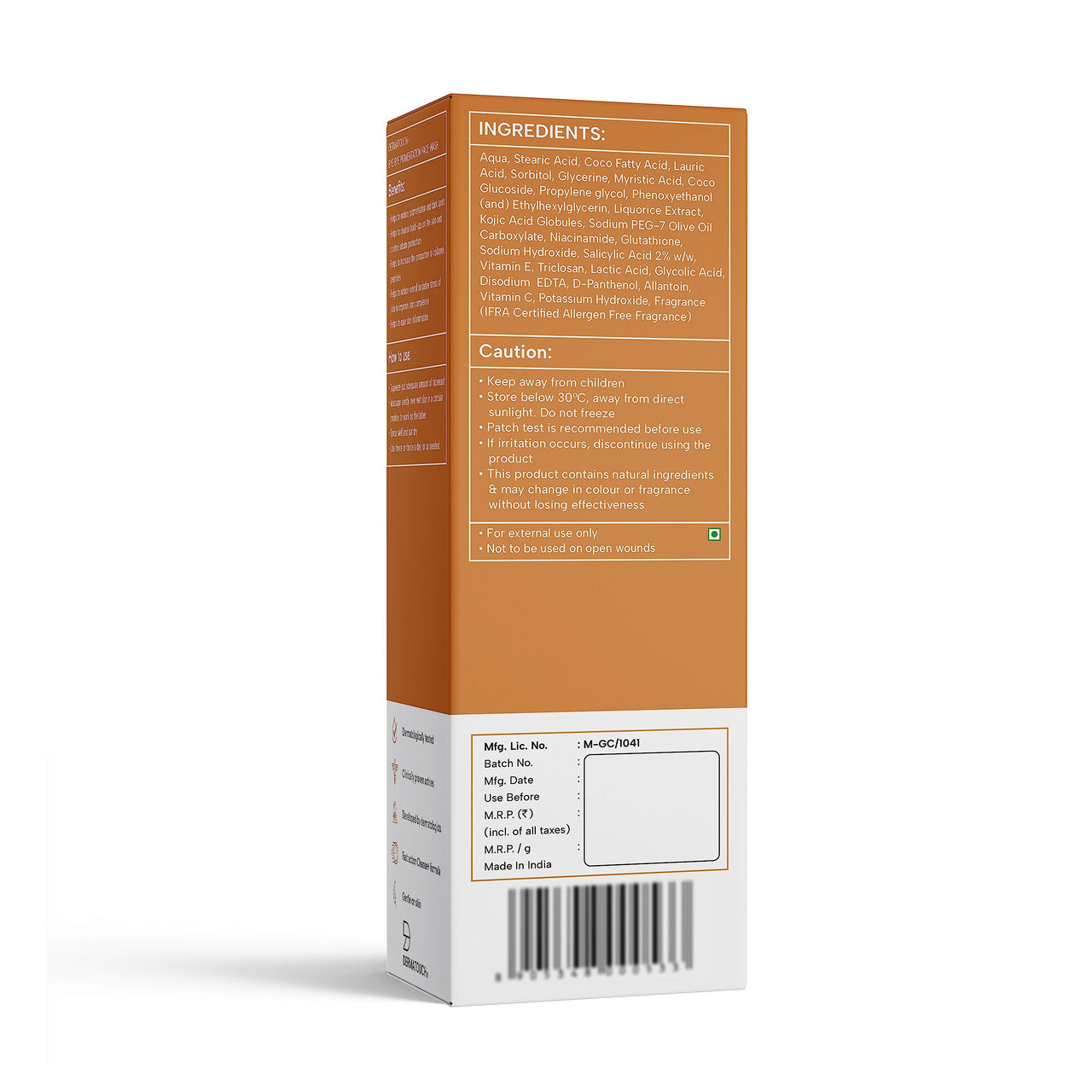 DERMATOUCH Bye Bye Pigmentation Face Wash || Anti Pigmentation Face Wash for Women/Men with Niacinamide, Kojic Acid, & Glutathione -30G