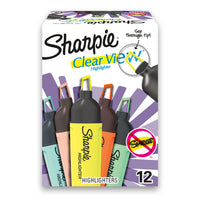 SHARPIE Highlighter, Clear View Highlighter with See-Through Chisel Tip, Tank Highlighter, Assorted, 12 Count 12 Count Assorted