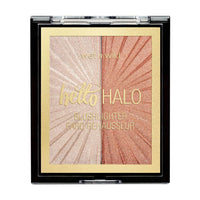 Wet n Wild MegaGlo Hello Halo Blushlighter, Blush and Highlighter Duo, Soft and Buildable Shades with Ultra-reflective, Micro-fine Pearl Pigments, for a Radiant Glow, Vegan, Highlight Bling 5g
