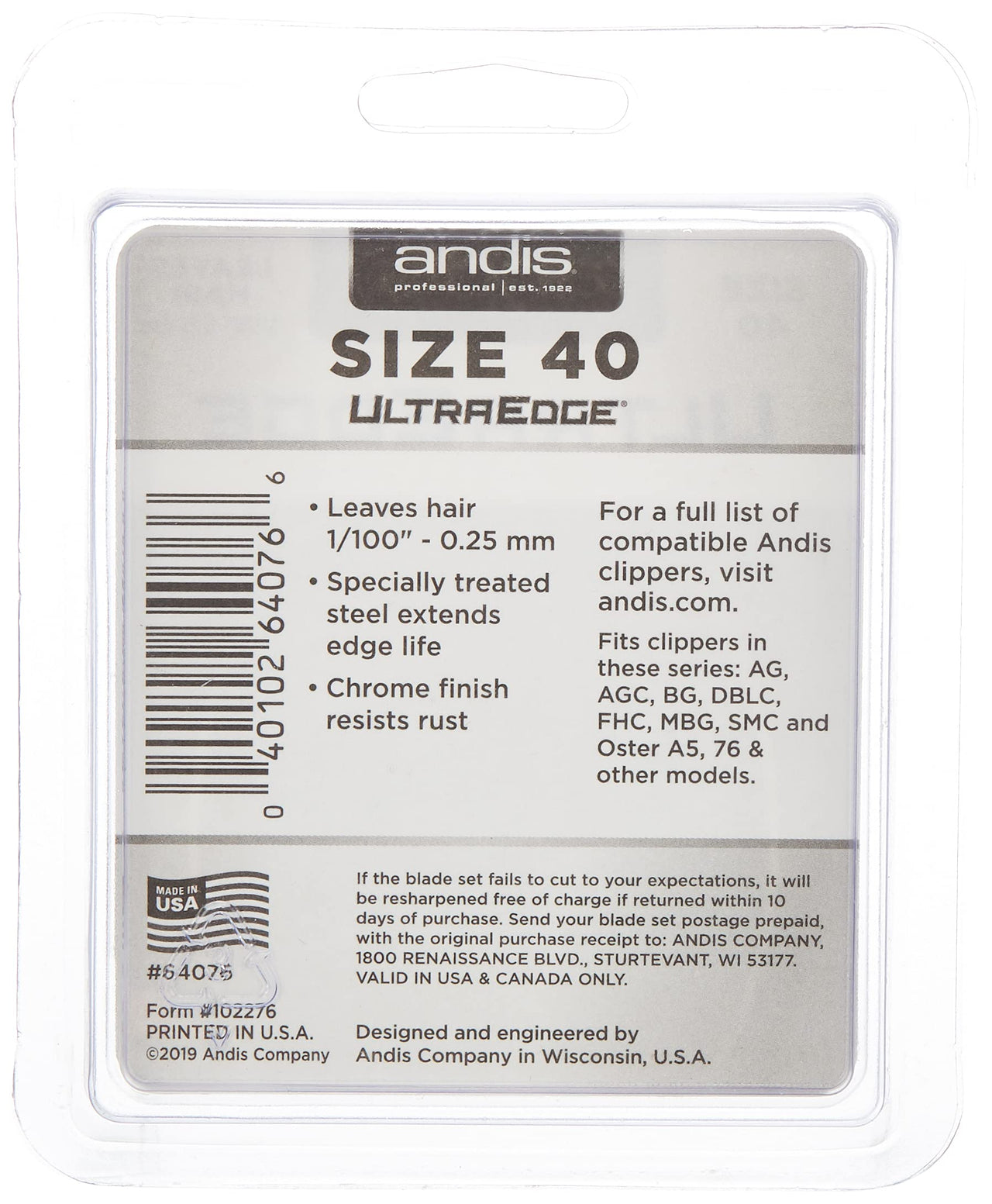 Andis 64930 UltraEdge Detachable Blade, Size 5/8HT 5/8HT: 5/8" (16 mm)