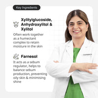 Cureskin Sebum Control Hydra Gel: Hydration & Shine Control for Oily Skin with Aquaxyl, Farnesol, Probiotics Lysate (17 g)