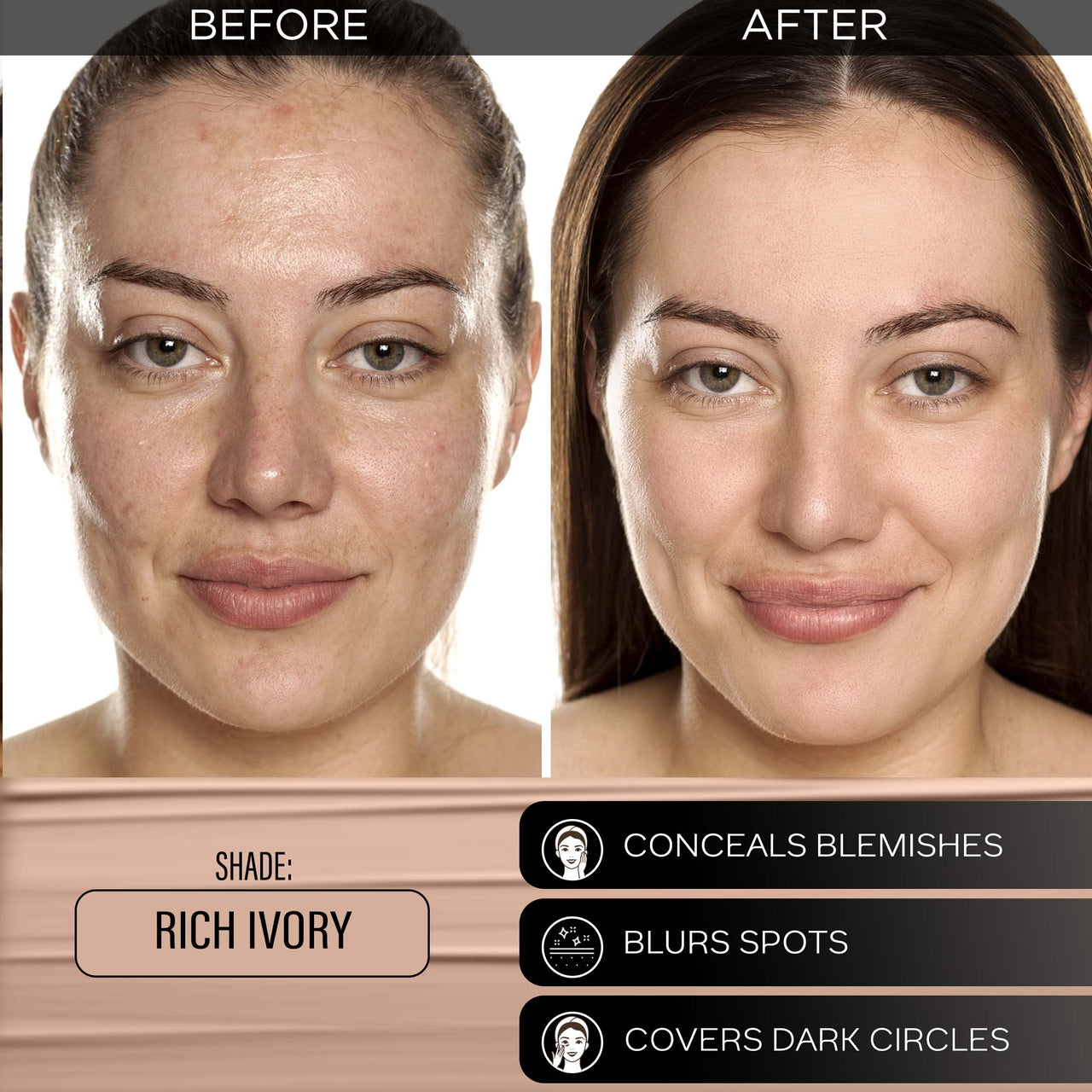 FACESCANADA All Day Hydra Matte Foundation|3-In-1 Foundation + Moisturizer Cream + Spf 30|24 Hr Aloe Hydration&Vitamin C|10Hr Long Wear|Medium To High Buildable Coverage|Rich Ivory 013|25Ml,Pack Of 1