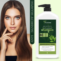 TryOnes Green Tea & Tea Tree Anti-Dandruff Shampoo - No Sulphates, Parabens, Silicones, Color & Peg | 1000 ml