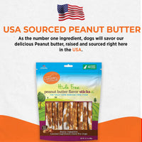 Canine Naturals Peanut Butter Chew - Rawhide Free and Dog Treats - Made from Real Peanut Butter - All-Natural and Easily Digestible - 40 Pack of 5 Inch Stick Chews 0.3525 Ounce (Pack of 40)