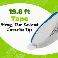 BIC Ecolutions Wite-Out Brand Correction Tape, 19.8 Feet, 2-Count Pack, Correction Tape Made from 56% Recycled Plastic