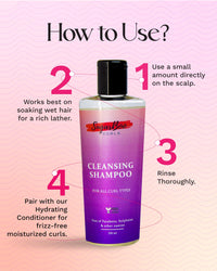 SugarBoo Curls Cleansing Shampoo (100ml) for Dry, Frizzy, Wavy, Curly Hair. Vegan & CG Friendly. No Parabens, Sulphates & Other Nasties