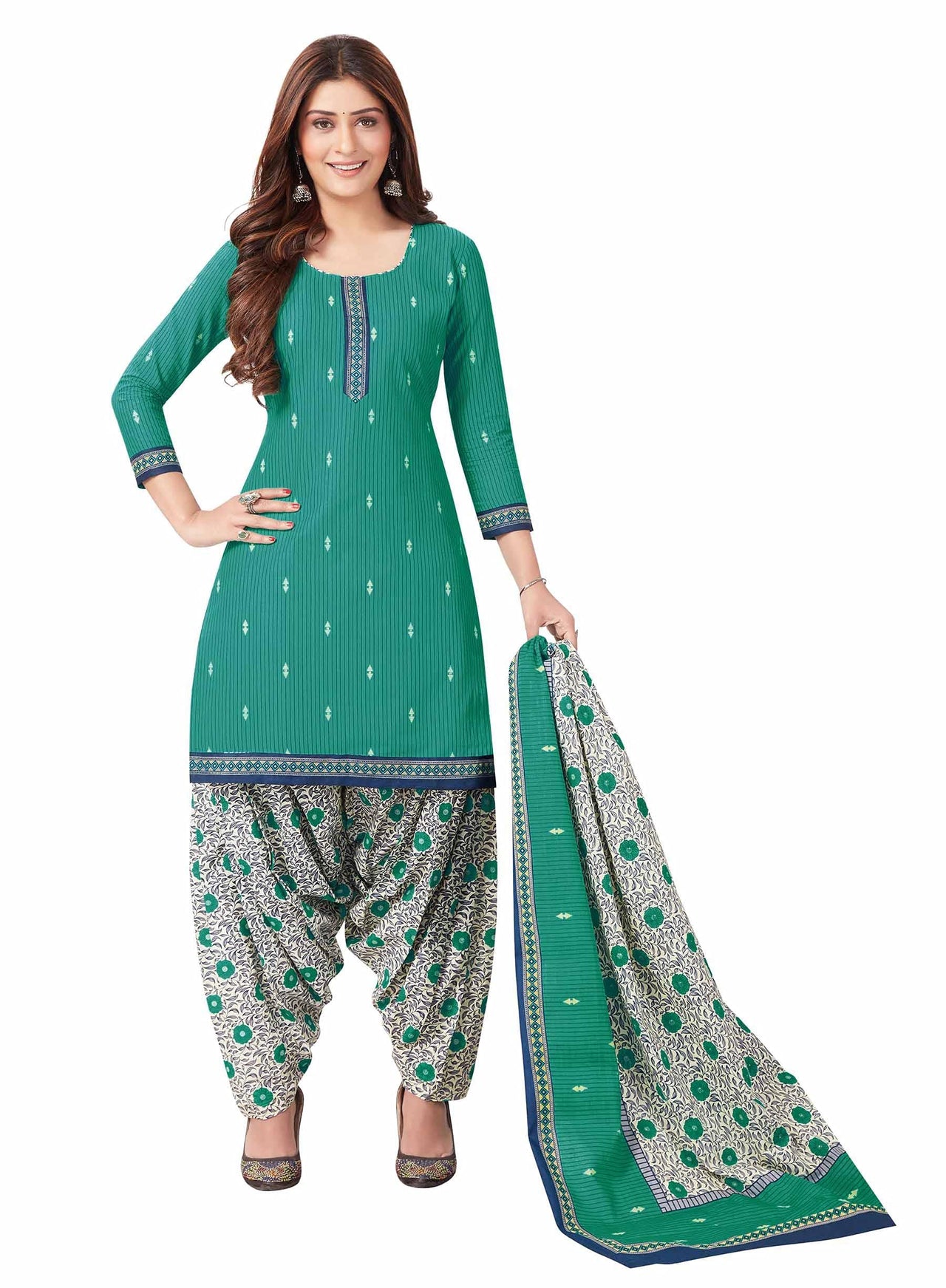Miraan Cotton Printed Readymade Salwar Suit For Women