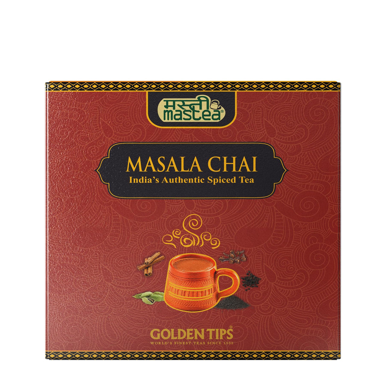 Golden Tips Masala Chai Loose Leaf Tea, Authentic Spiced Blend with Cardamom (Elaichi), Cinnamon, Cloves & Black Pepper, Rich & Aromatic, Best with Milk, (500 Gram, 250 cups)