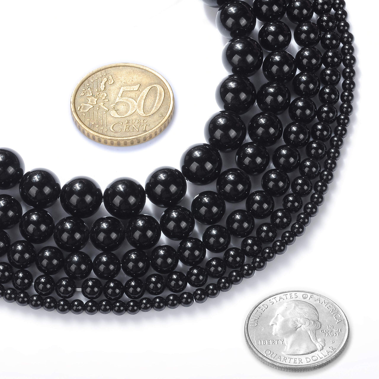 Natural Stone Beads 6mm Black Onyx Agate Gemstone Round Loose Beads Crystal Energy Stone Healing Power for Jewelry Making DIY,1 Strand 15"