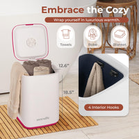 SereneLife Towel Warmers for Bathroom, 23L Luxury Heater, Blanket Warmer Bucket, LED Display, Up to 24 Hours Delay, 3 Heating Modes and Child Lock for Oversize Bathrobes PJ's  and More (Pink) Pink