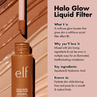 e.l.f. Halo Glow Liquid Filter, Complexion Booster For A Glowing, Soft-Focus Look, Infused With Hyaluronic Acid, Vegan & Cruelty-Free, 3.5 Medium, All
