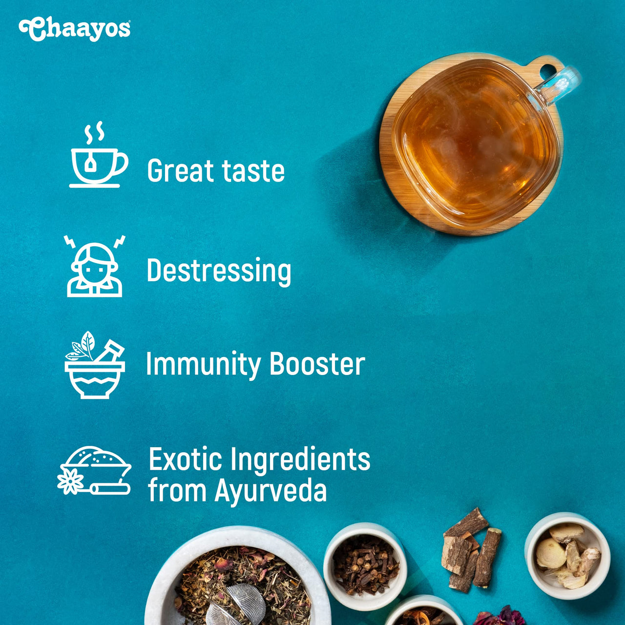 Chaayos God's Chai - Herbal Kangra Kahwa Green Tea - 100Gram [50 Cups]|Whole Leaf Loose Tea|Immunity Boosting|Antioxidant Green Tea|Green Tea|Detox Kahwa