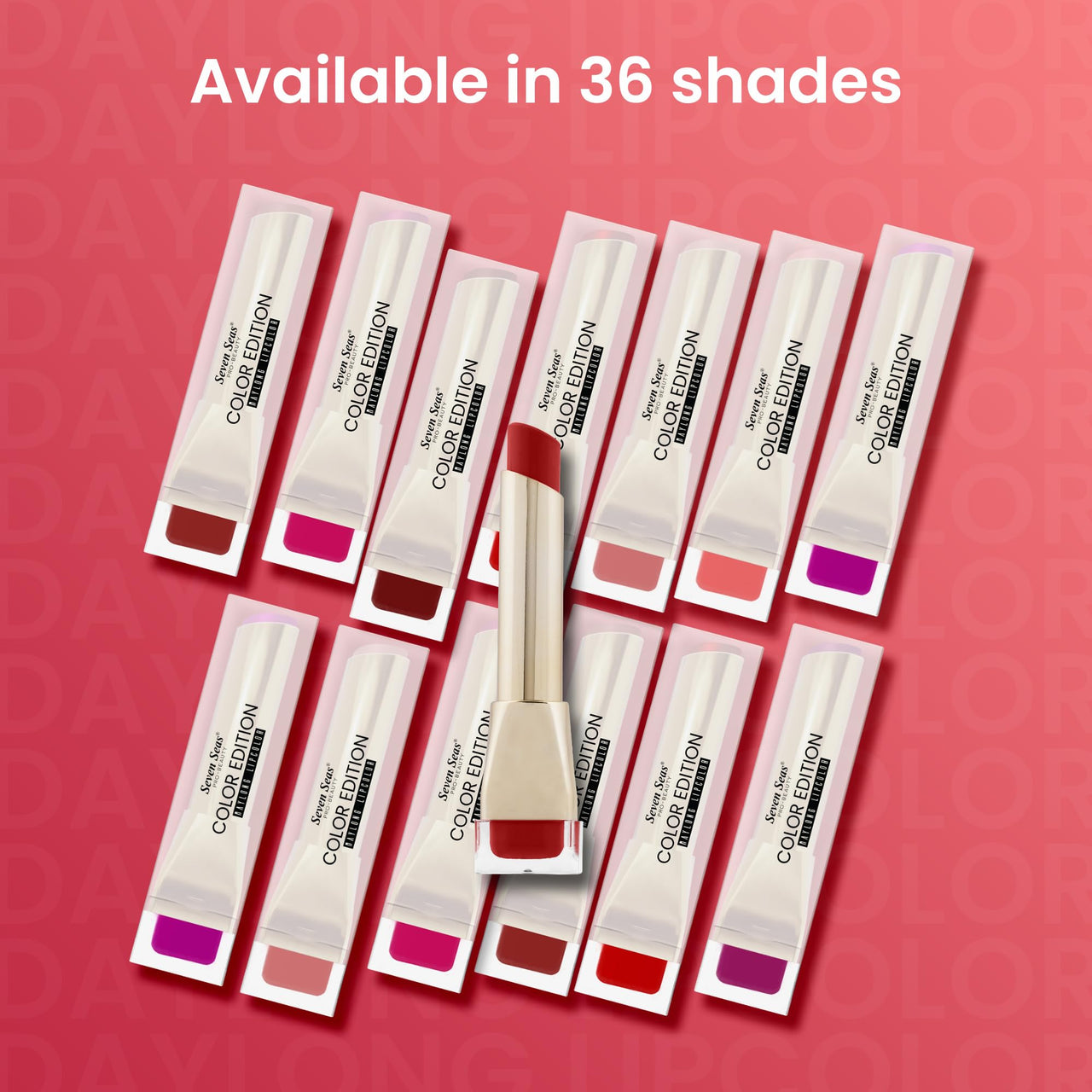 Seven Seas Color Edition Matte Lipstick | Highly Pigmented | Long Lasting | Waterproof | Smudgeproof | Single Coat Application | Lipstick for Women (309, 3.5G)