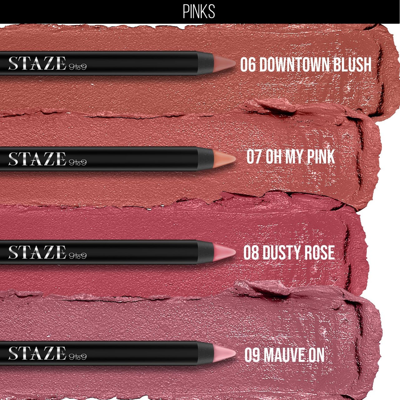 Staze 9to9 Pout On Matte + Smudgeproof Lip Crayon | Non-Drying & Transferproof | Pigmented Matte Finish | 12-Hour Stay | Lightweight | 05 Cocoa Loco | 3.5 g