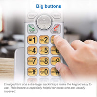 AT&T EL51103 - DECT 6.0 Cordless Home Phone. Full-Duplex Handset Speakerphone, Backlit Display, Lighted Keypad, Caller ID/Call Waiting, Phonebook, Eco Mode, Voicemail Key, Quiet Mode. 1 Handset