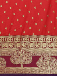 Pandadi Saree Women's  Banarasi Silk Saree With Unstitched Blouse Piece