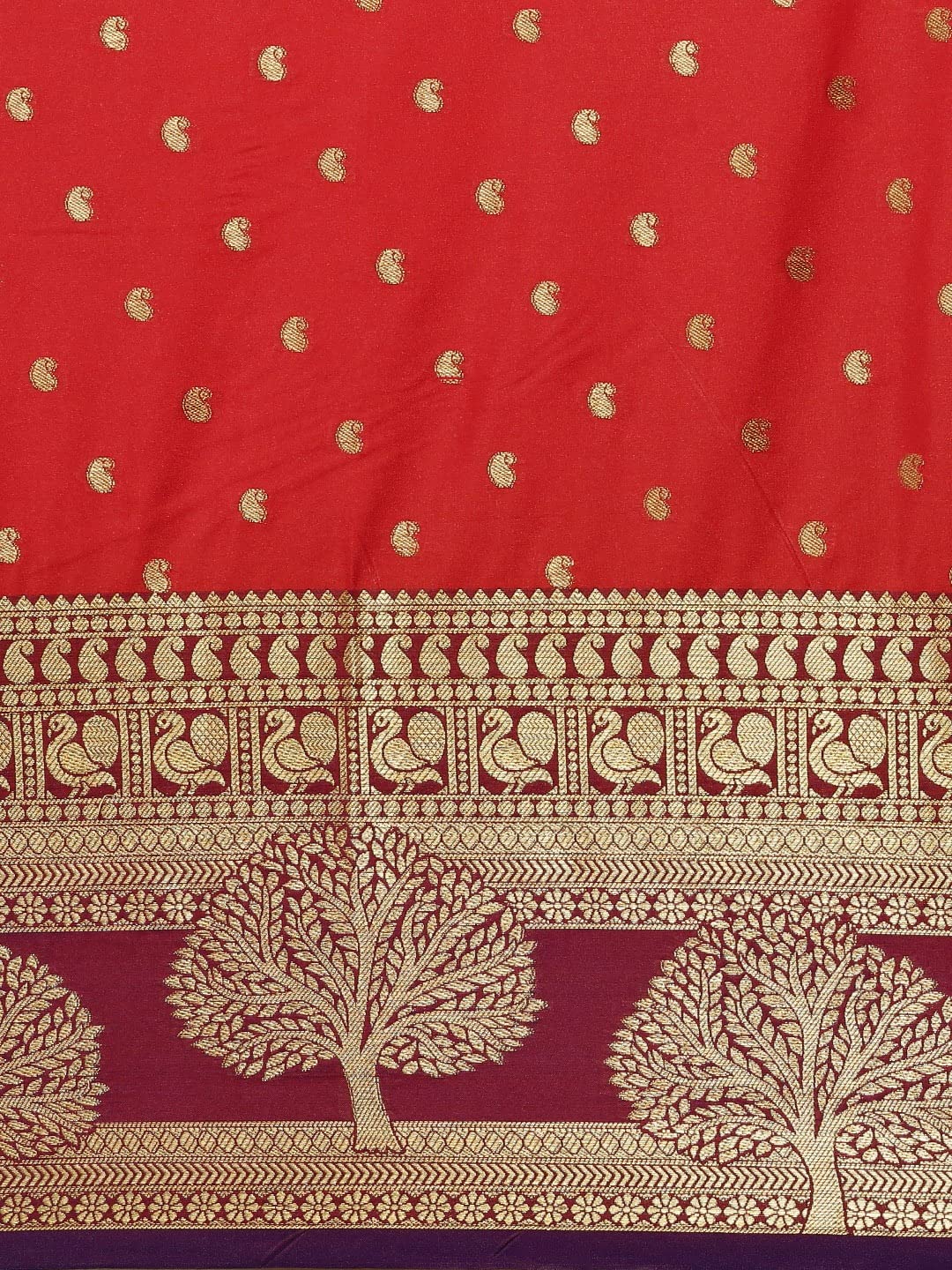 Pandadi Saree Women's  Banarasi Silk Saree With Unstitched Blouse Piece