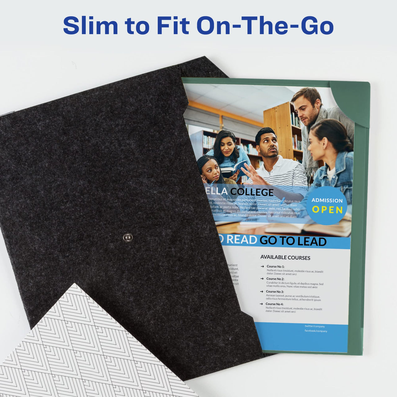 Avery Corner Lock Document Sleeves for 3 Ring Binders, 1 Sage Green Plastic Sleeve (47836) 1 Cover