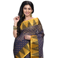 Raj Sarees Women's  Pure Georgette Saree Without Blouse Piece Mustard Yellow; Golden