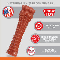 Nylabone Power Chew Dog Toy - Dog Toys for Aggressive Chewers - Indestructible Dog Toys for Aggressive Chewers Large Breed - For Extra Large Dogs - Bacon Flavor X-Large/Souper (1 Count) X-Large/Souper - 50+ lbs.