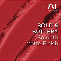 ZM Zayn & Myza Rich Matte Lipstick | Smooth and Light Weight | Intense Color in one Swipe | High Pigmentation Bullet Lip Stick Enriched with Argan oil, Murumuru and Shea Butter (4.2 gm, Savage)