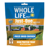 Whole Life Pet Just One Chicken Dog and Cat Value Packs - Human Grade, Freeze Dried, One Ingredient - Protein Rich, Grain Free, Made in The USA 10 Ounce (Pack of 1)