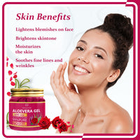 Newish 99% Pure Aloe Vera Gel with Rose for Face & Skin Care - 200 GM