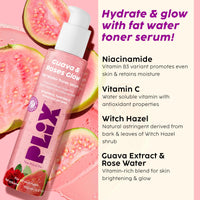 PLIX - THE PLANT FIX Guava & Roses Regime for Bright Skin & Balanced Skin pH| Hydrating Cleanser| 2-in-1 Toner Serum| Smoothie Moisturizer| Invisible Sunscreen Gel With SPF 50+ PA +++| For Men & Women| Pack of 4