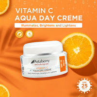 ASTABERRY Indulge Vitamin C Day Cream With SPF 25 For Glowing Skin | Reduces Acne | Protects From UV Damage | Reduces Dark Spots & Blemishes - 50 G