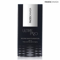 FACES CANADA Ultime Pro Second Skin Foundation - Natural 02, 30ml | Lightweight Anti-Ageing Serum Foundation | 3X Lighter | Natural Matte Finish | Medium To High Coverage | SPF 15 | Non-Oily