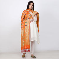 Kapaaha Women's  Woven Silk Blend Banarasi Zari Dupatta/Chunni, Width 45 Inch, Length 2.5 Meter