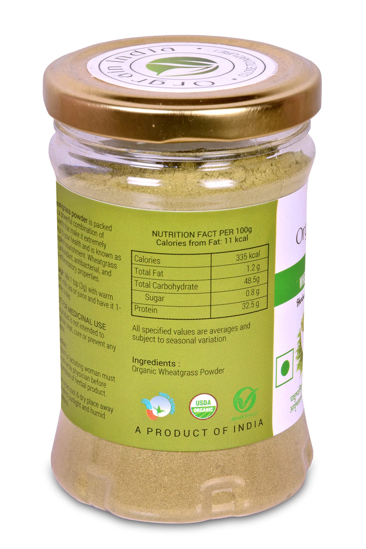Orgrain India Organic Wheatgrass Powder 75g